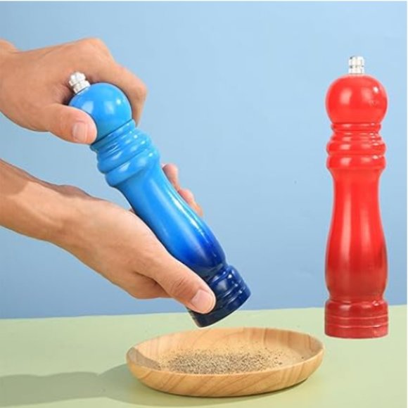 Set of 2 - 8" Wooden Salt & Pepper Grinder - Salt & Pepper Mill Set - Picture 6 of 10